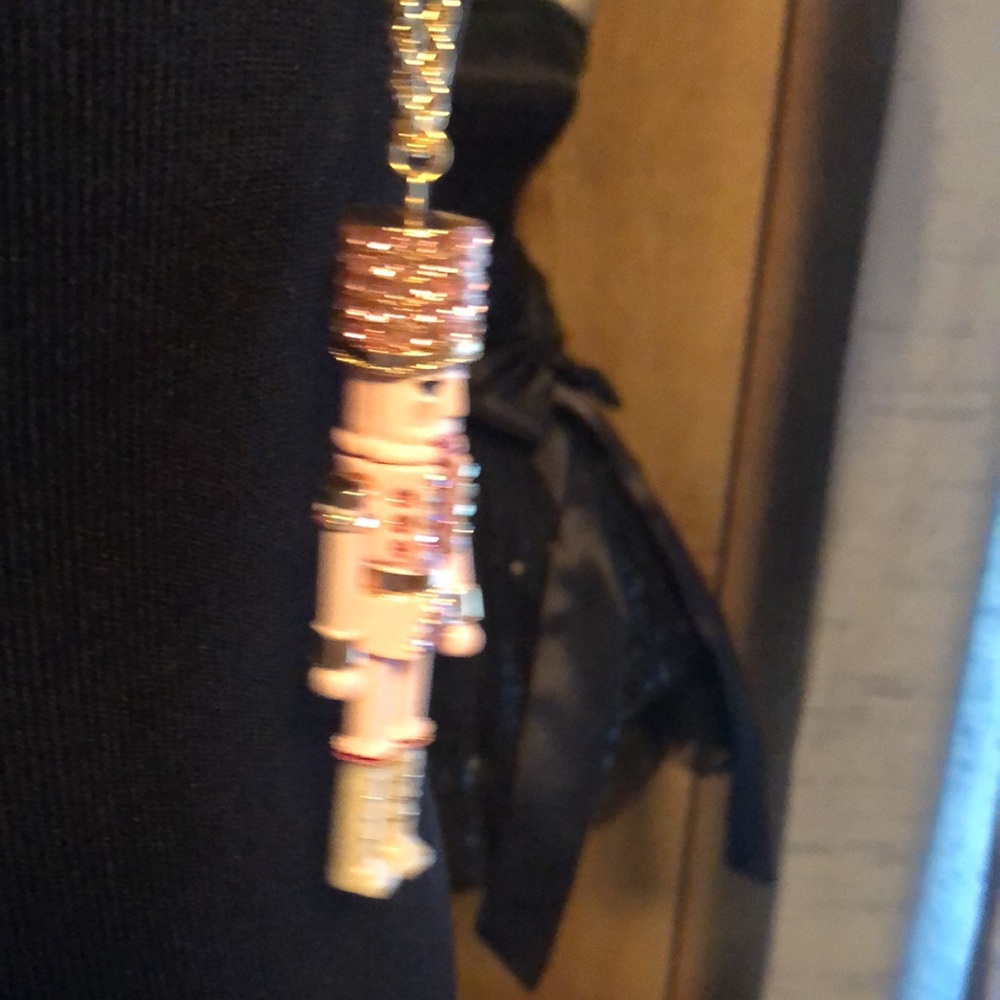 NWT Sparkly Rhinestone Betsey Johnson Pink Nutcracker Necklace - Picture 7 of 14